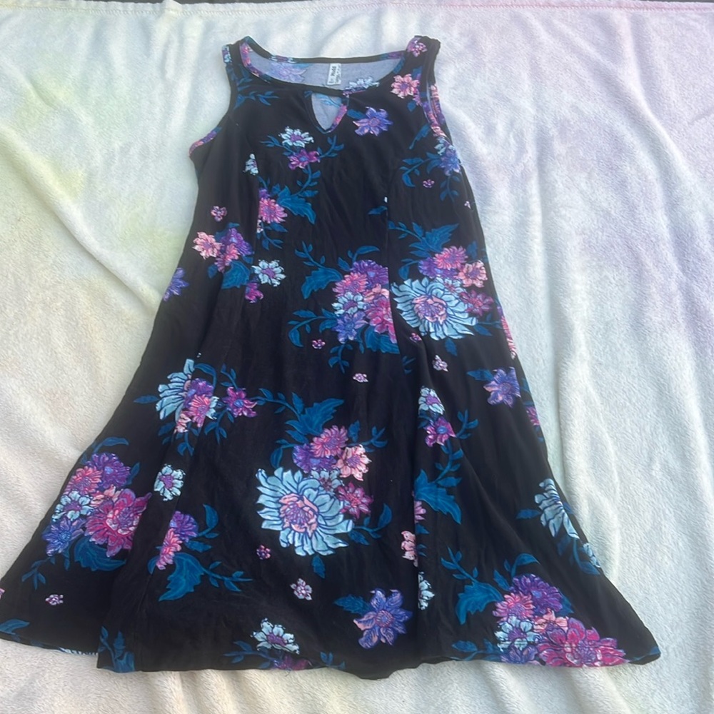 Black with floral pattern dress